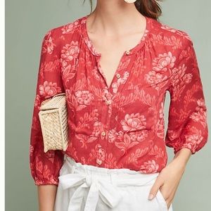 Anthropologie Akemi and Kim Printed Buttondown Top